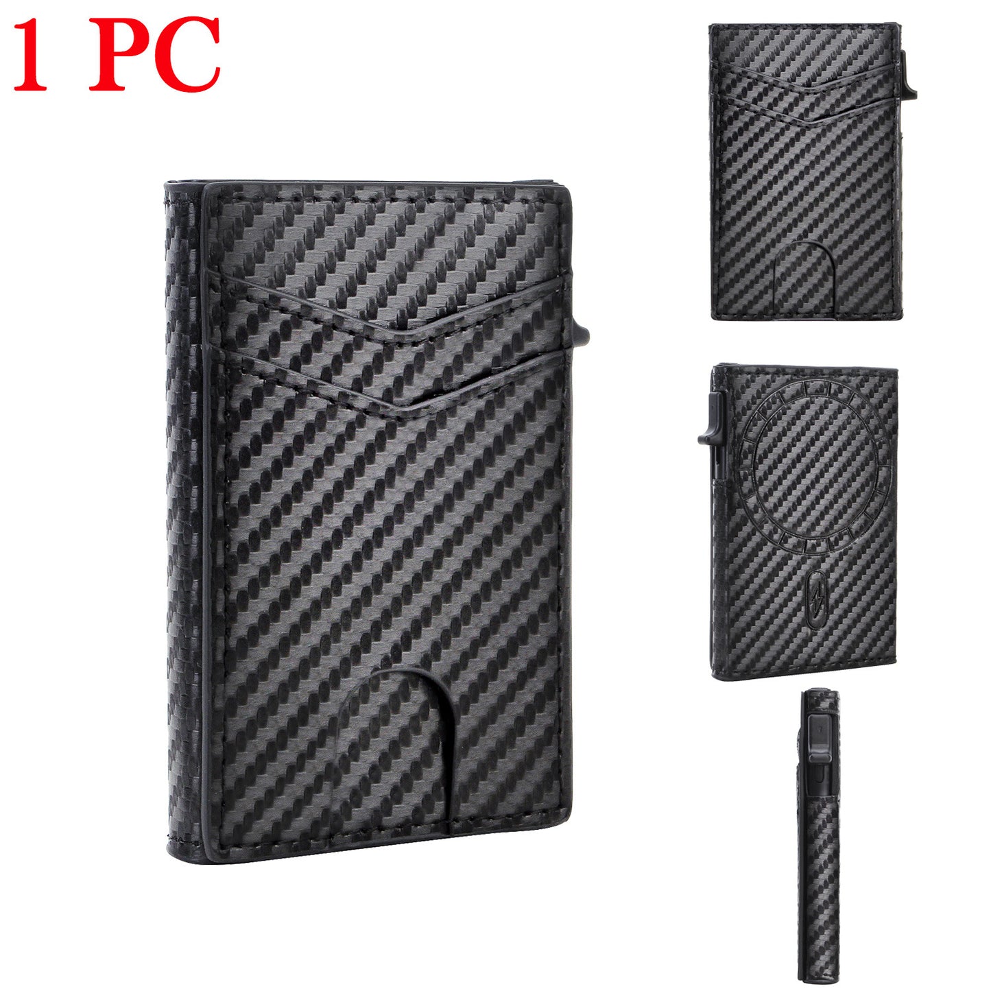 Men's Apple Magnetic Portable Strong Carbon Fiber Card Holder