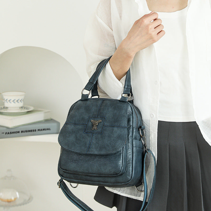 Women's Retro Fashion Soft Leather Portable Women's Backpack