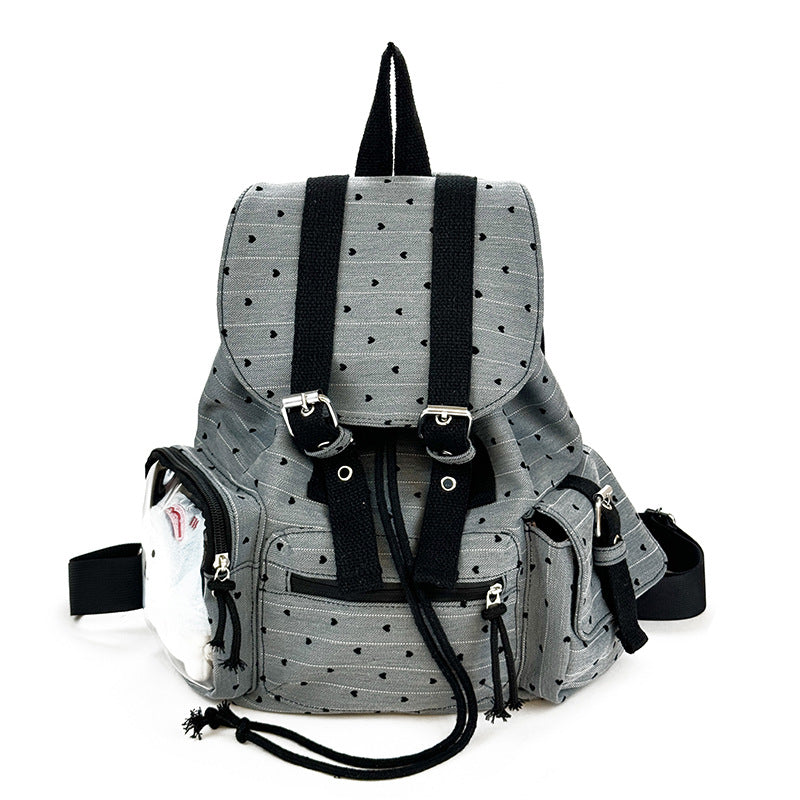 Korean Style Color Matching Polka Dot Design Backpacks