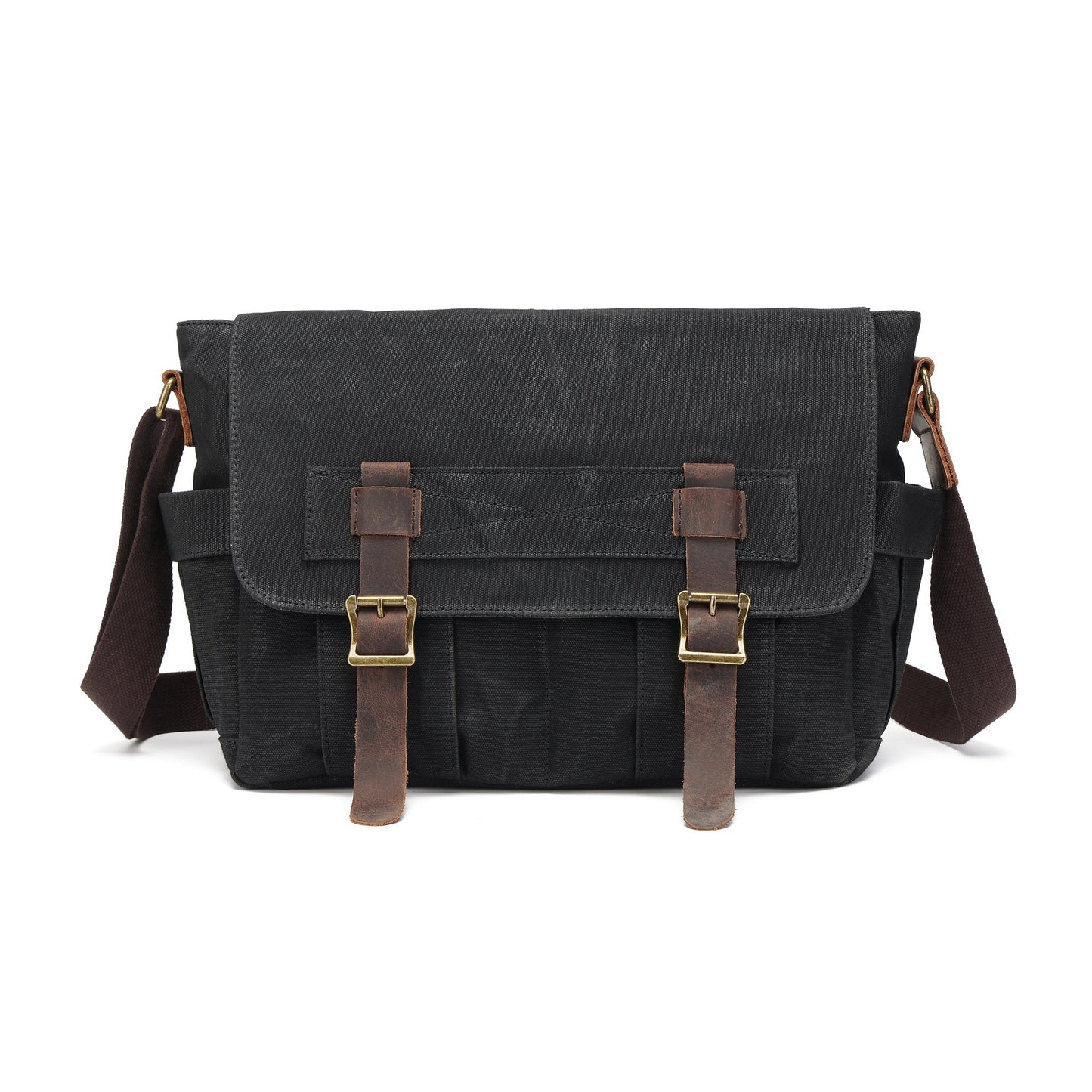 Retro Waxed Large Capacity Portable Contrast Color Fashion Men's Messenger Bag