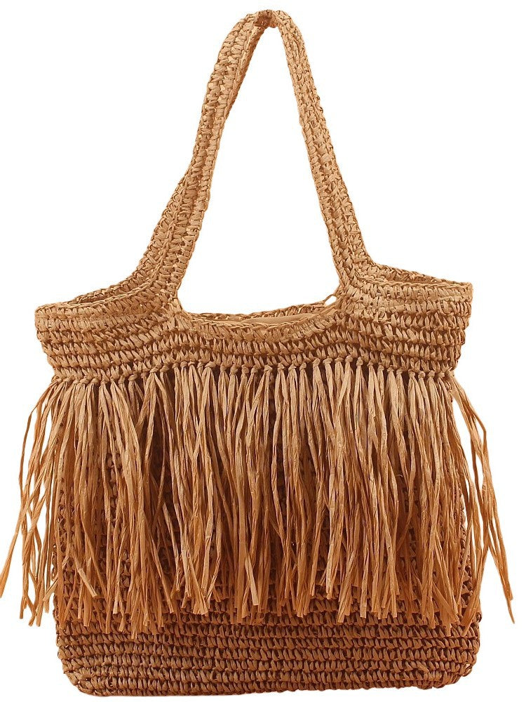 Women's Tassel Hand-woven Seaside Holiday Fashion Large Capacity Women's Shoulder Bag