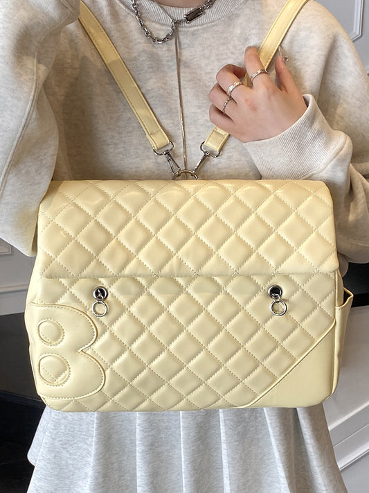 Women's Preppy Style Fashionable Large Capacity Multifunctional Diamond Bags