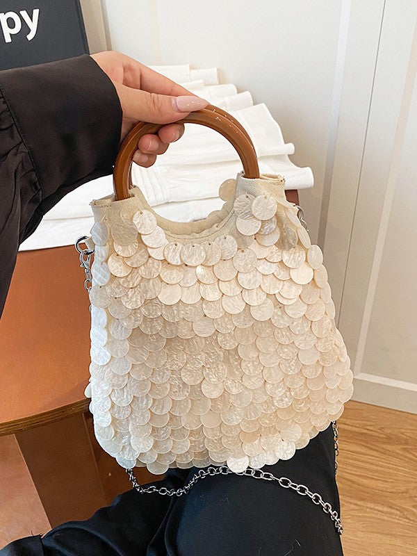 Glamorous High-grade Handmade Sequined Fairy Niche Bucket Bag