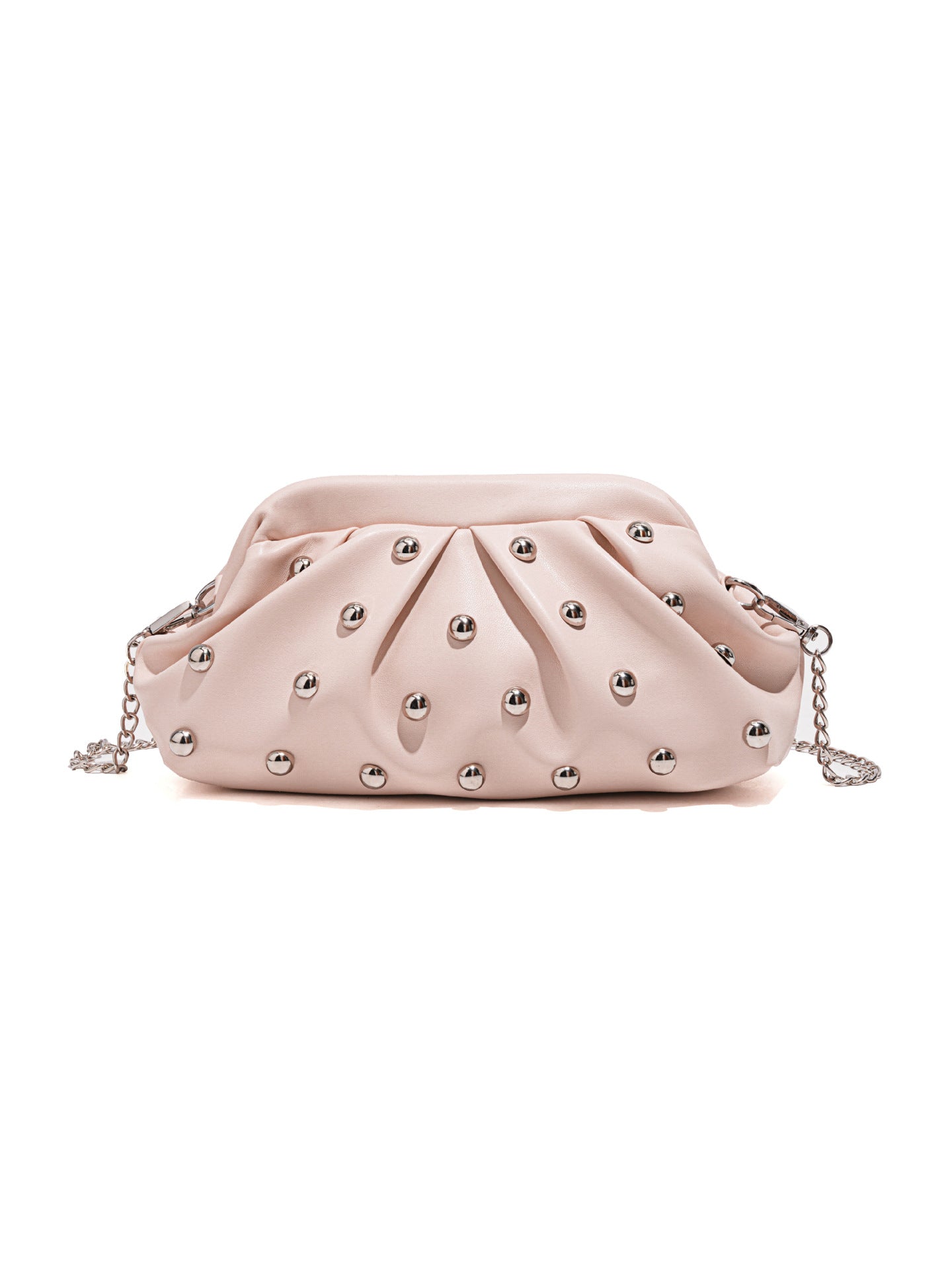 Women's Rivet Mushroom Nail Hand Chain Pleated Bags