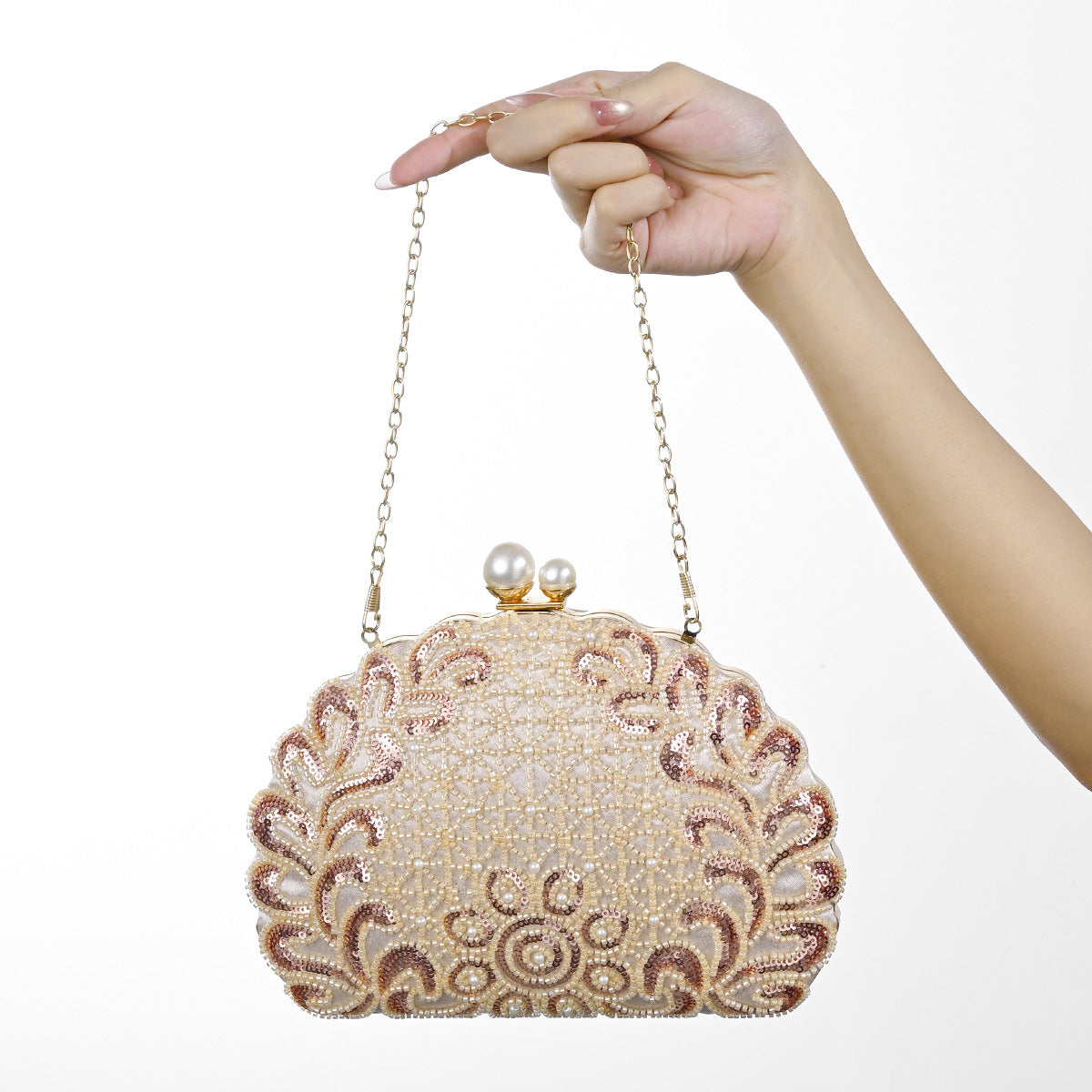 Party Hand Pearl Embroidery Sequined Beaded Banquet Women's Handbag