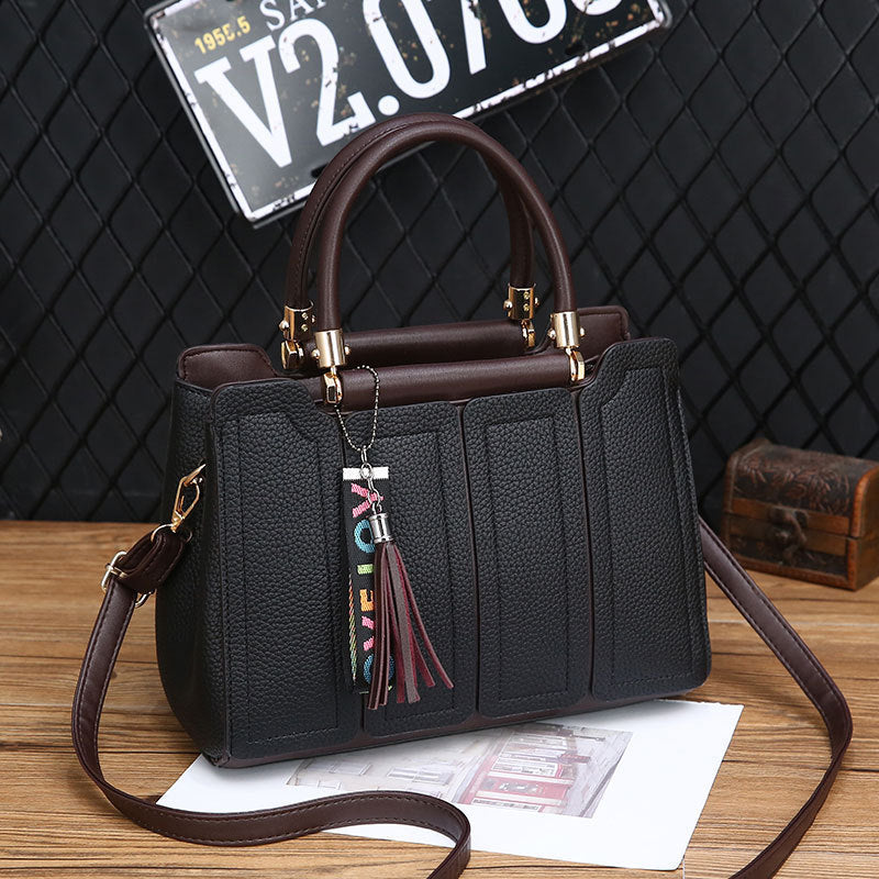 Women's Single Large Capacity Simple Fashion Solid Color Stitching Women's Shoulder Bag
