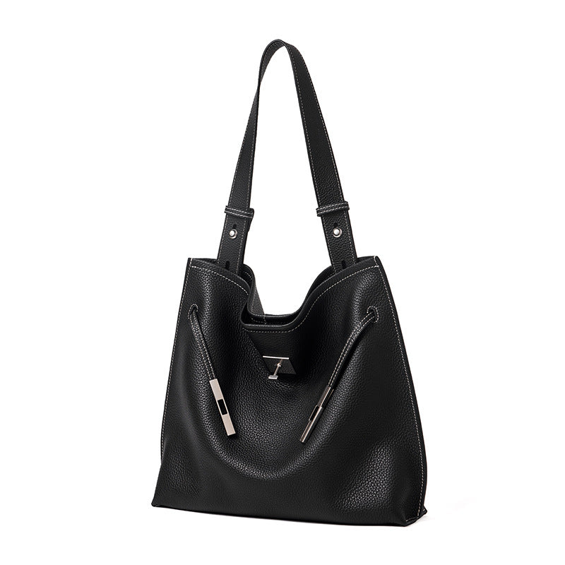 Women's Cowhide Leather Light Luxury Kelly Large Capacity Bags