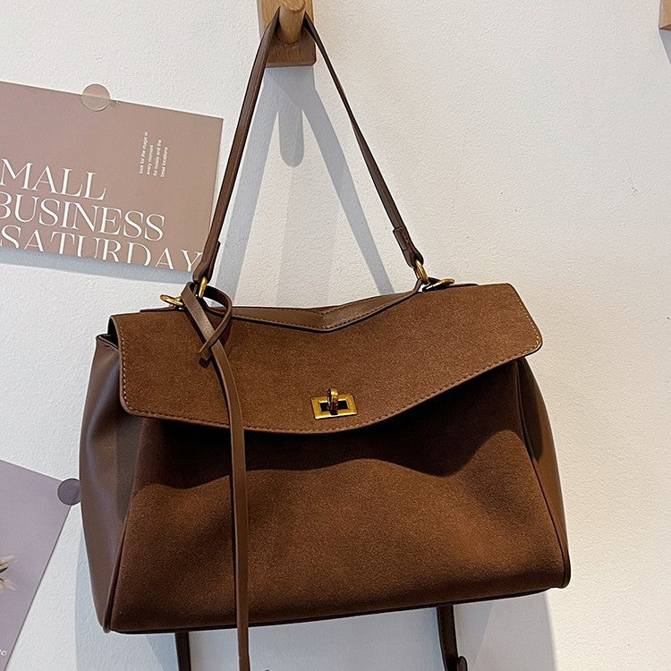 Women's Business Commute Portable Matte Leather Unisex Style Tote Bags