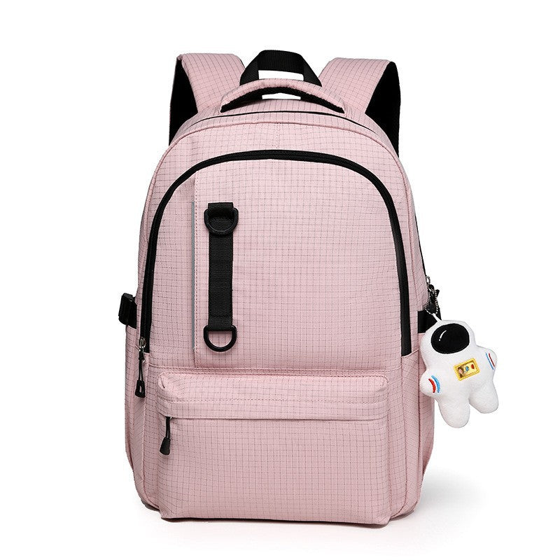 Style Unisex Plaid Couple Large Capacity Leisure Backpack