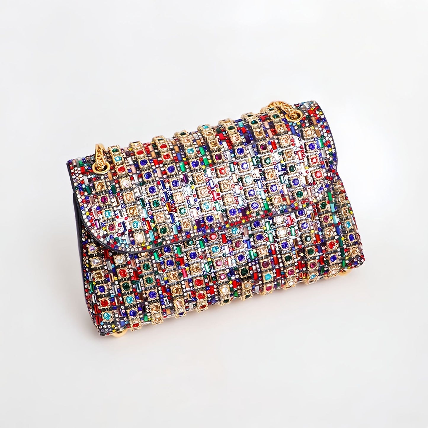Colorful Diamond Banquet Underarm Dinner Premium Retro Women's Messenger Bag