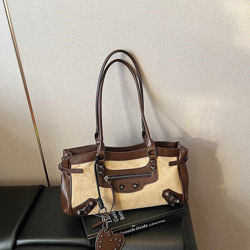 Women's Unique Rivet Zipper Locomotive Style Sweet Cool Hot Personalized Large Bags