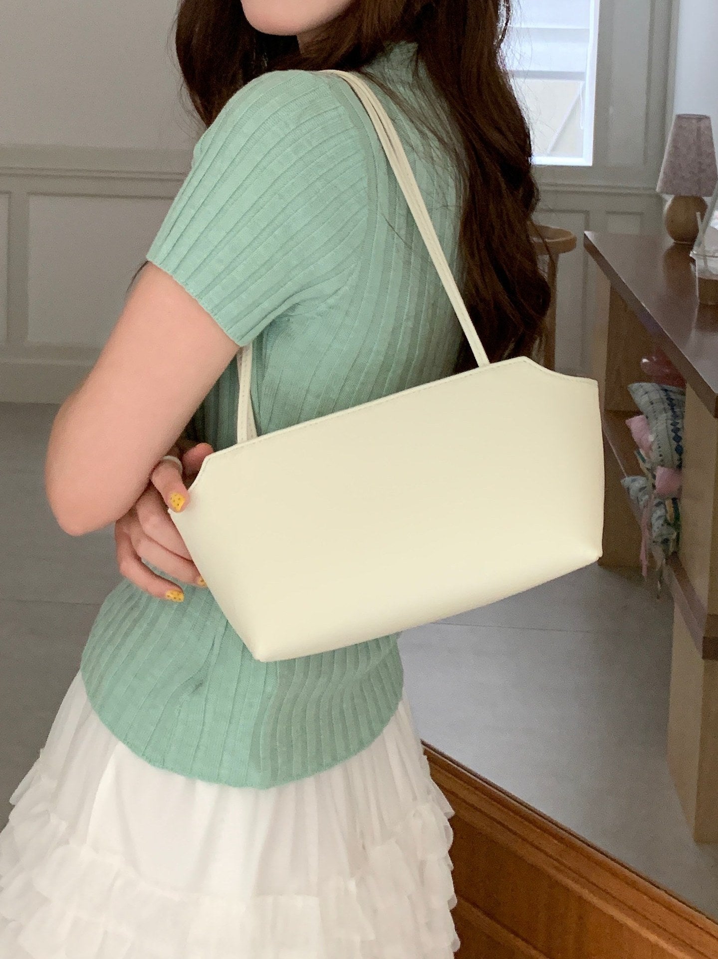 Outside Sheepskin Korean Style Minimalist Fashion Commuter Underarm Bag