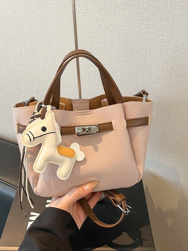 Simple Niche Solid Color Design Advanced Sweet Western Style Trendy Bucket Bag