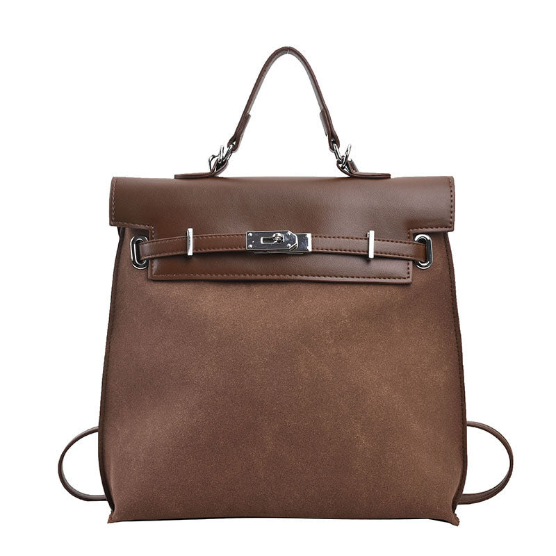 Women's Winter Color Block Matte Retro Commuter Women's Backpack