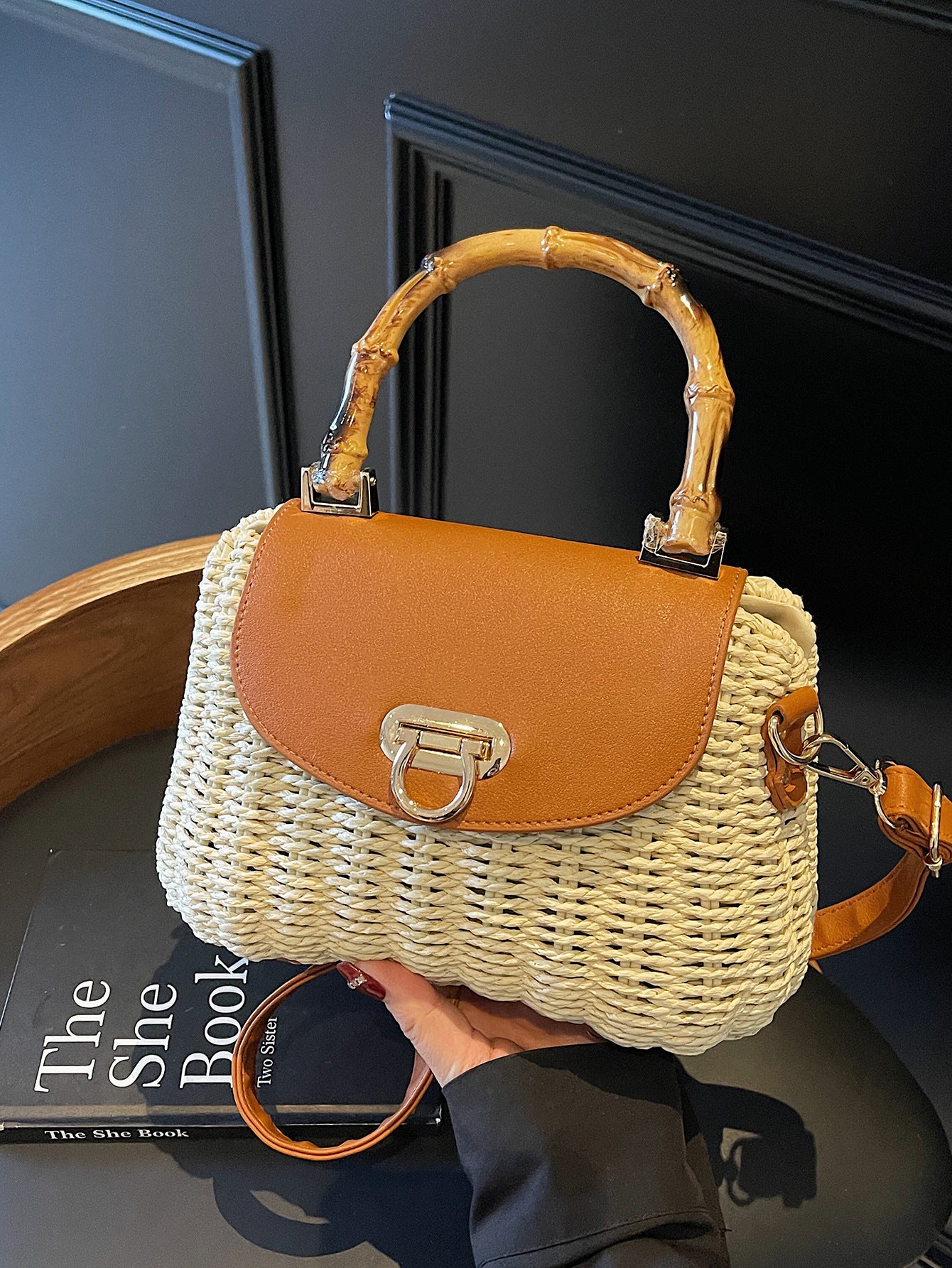 Women's Mori Style Retro Straw Woven Bamboo Vacation Bags