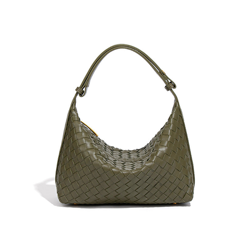 Women's Large Capacity Underarm Design Woven Simple Style Women's Handbag