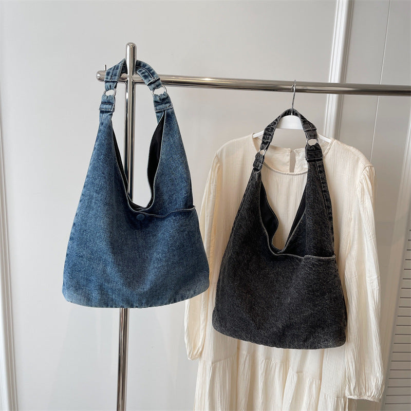 Classic Women's Retro Denim High-grade Minority Underarm Bag