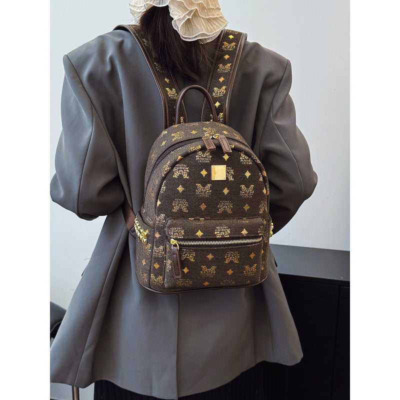 Fashionable Exquisite Female Niche Western Style Backpacks