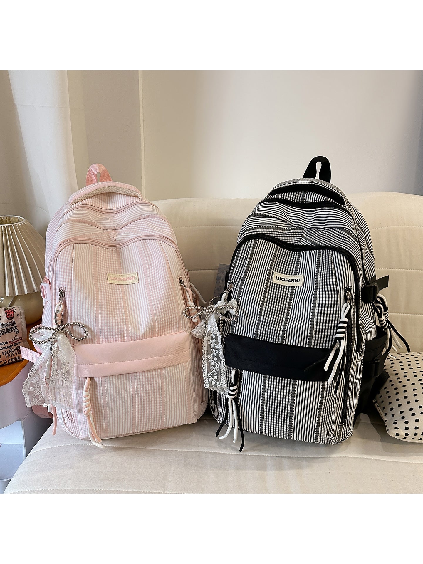 Style Vertical Bow Good-looking Junior High Backpacks