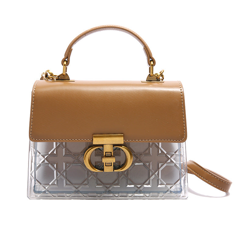 Women's Transparent Diamond Plaid Fashion Retro Shoulder Bags