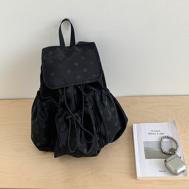 Korean Lightweight Nylon Design Polka Dot Backpacks