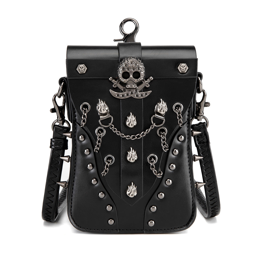 Women's Medieval Contrast Color Leather Industrial Retro Small Square Bags