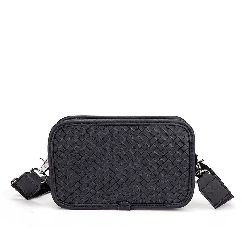 Men's Business Embossed Woven Large Capacity One Waterproof Men's Messenger Bag