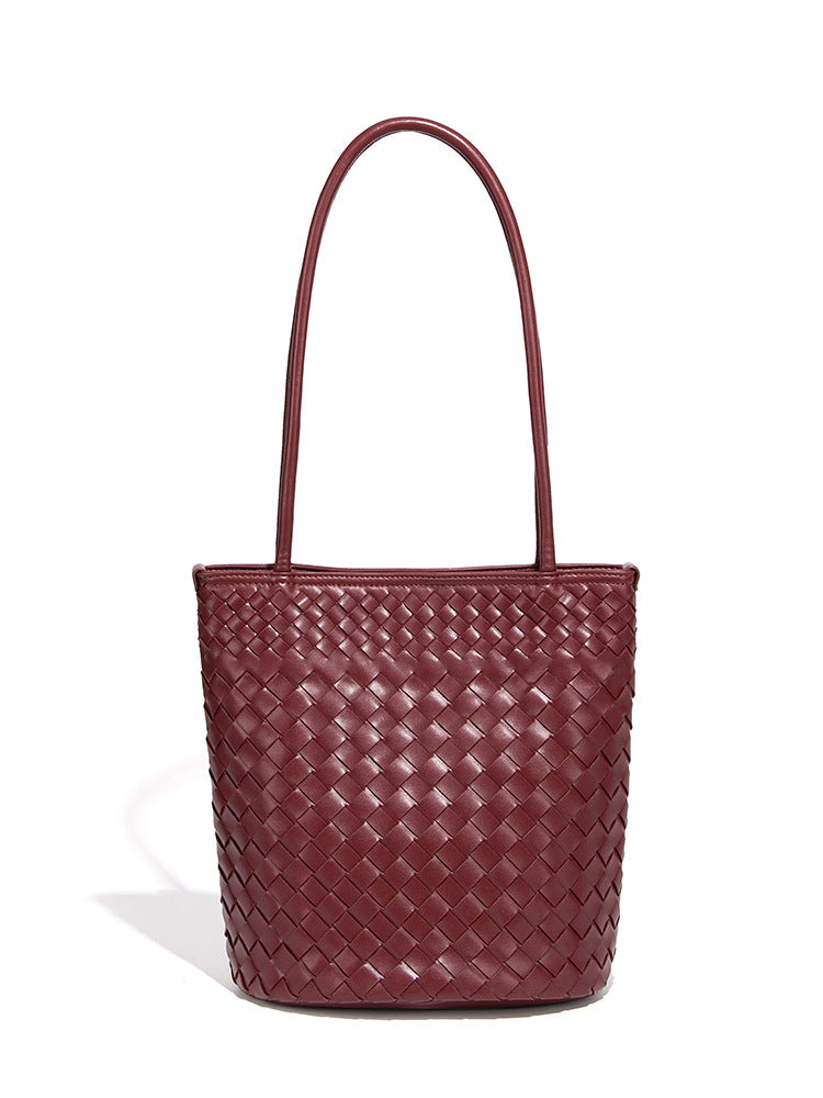 Women's Simple Fashion Woven Large Capacity French Laziness Vegetable Basket Tote Bag
