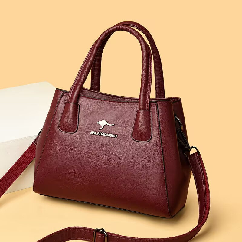 Women's Soft Leather Fashion Portable Mom Large Bags