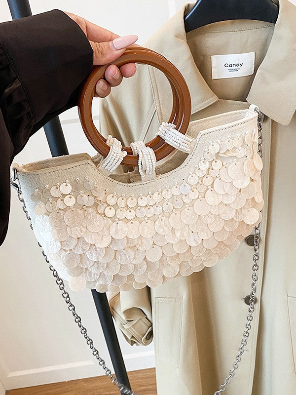 Glamorous High-grade Handmade Sequined Fairy Niche Bucket Bag