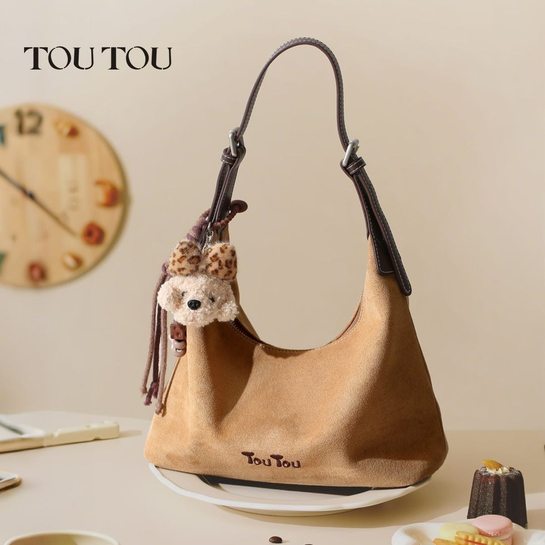 Women's Puppy Leopard Underarm Retro Large Capacity Women's Messenger Bag