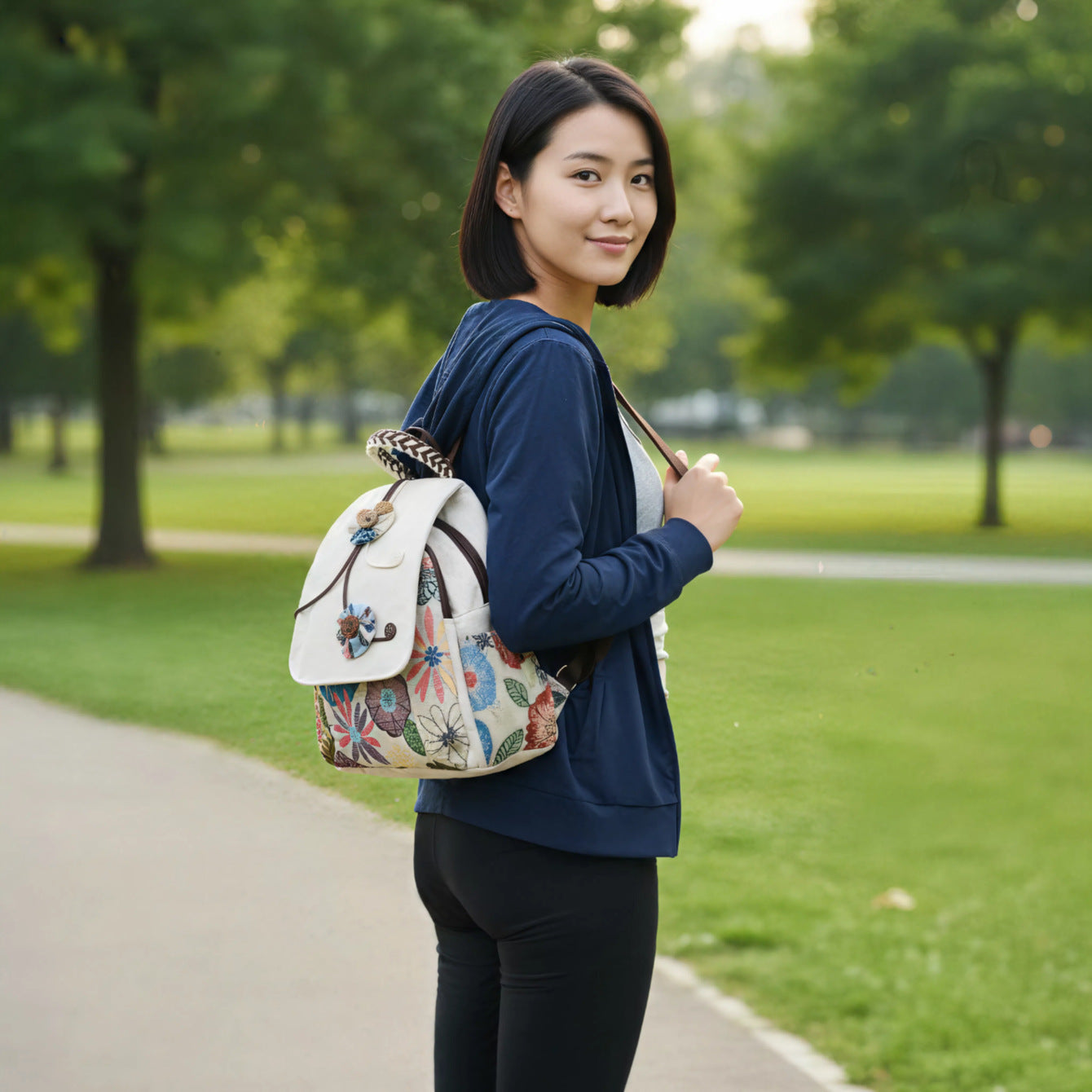Women's Ethnic Style Retro Embroidered Flower Chinese Versatile Artistic Backpacks