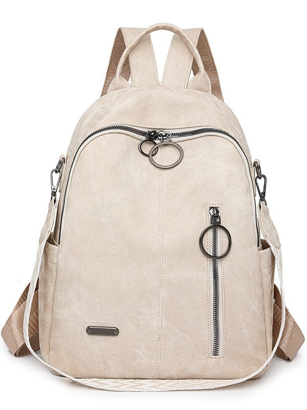Women's Soft Leather Summer Retro Korean Style Large Capacity Women's Backpack
