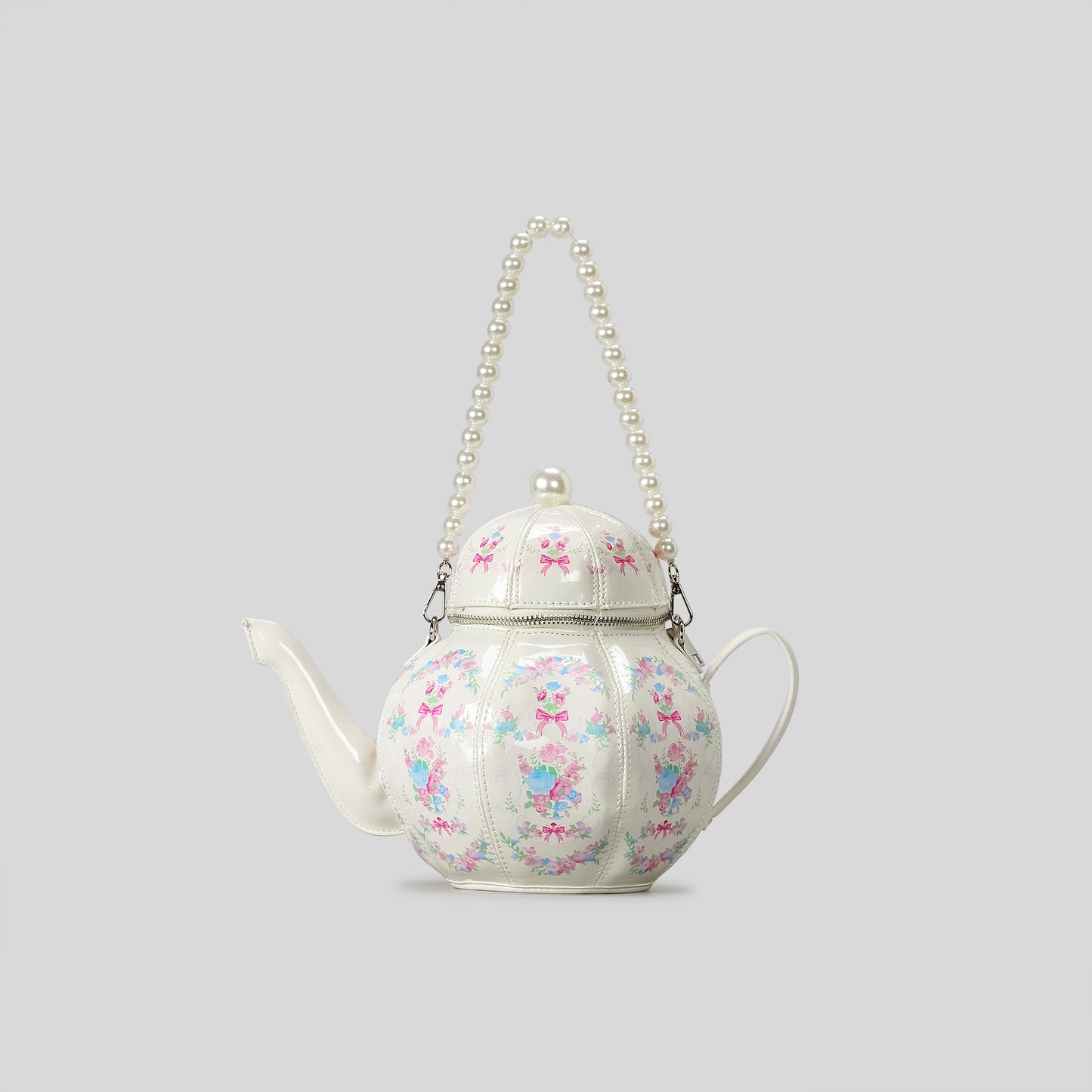Sweet Retro Lolita Pearl Chain Printed Teapot Women's Shoulder Bag