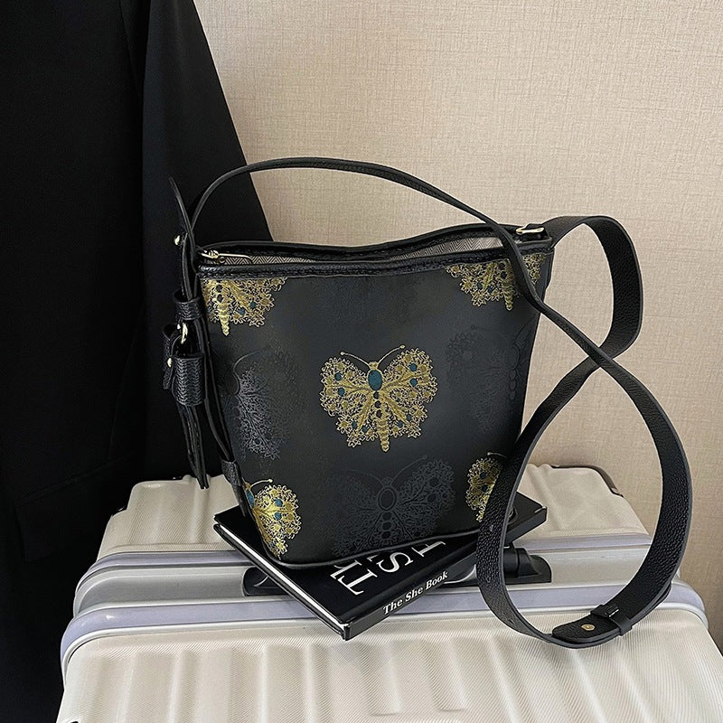 Chinese Style Song Dynasty Brocade Embroidered Portable Self-made Cloth Handmade Bucket Bags