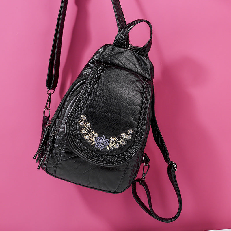 Women's Multifunctional Soft Leather Korean Fashion Women's Backpack