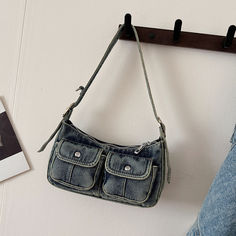 Retro Motorcycle Portable High-grade Underarm Fashion Pocket Niche Bags