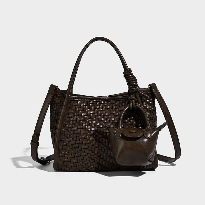 Women's Hand-woven Portable Soft Leather Fashionable For Women's Shoulder Bag