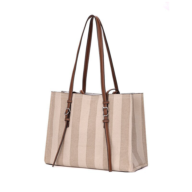 Striped Printed Canvas Autumn Fashion Large Capacity Commuter Bags