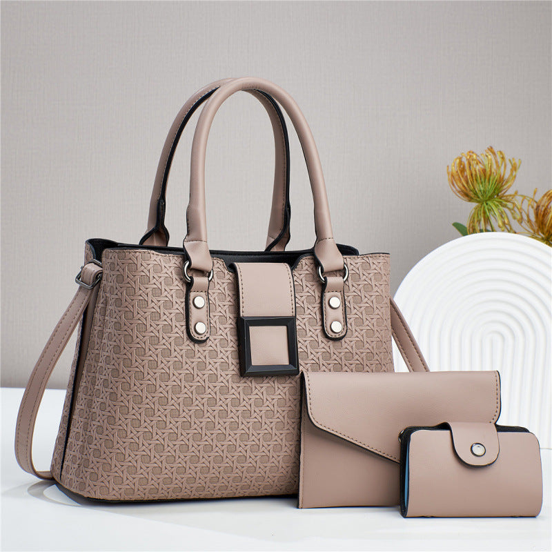 Classic Unique Women's Three-piece Large Capacity Women's Handbag