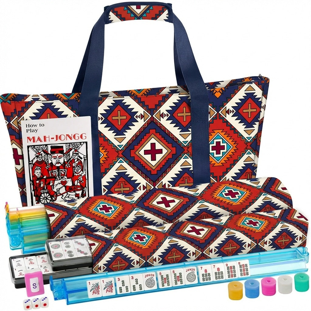 American Mahjong Set Large Capacity Three-piece Multifunctional Makeup Bag