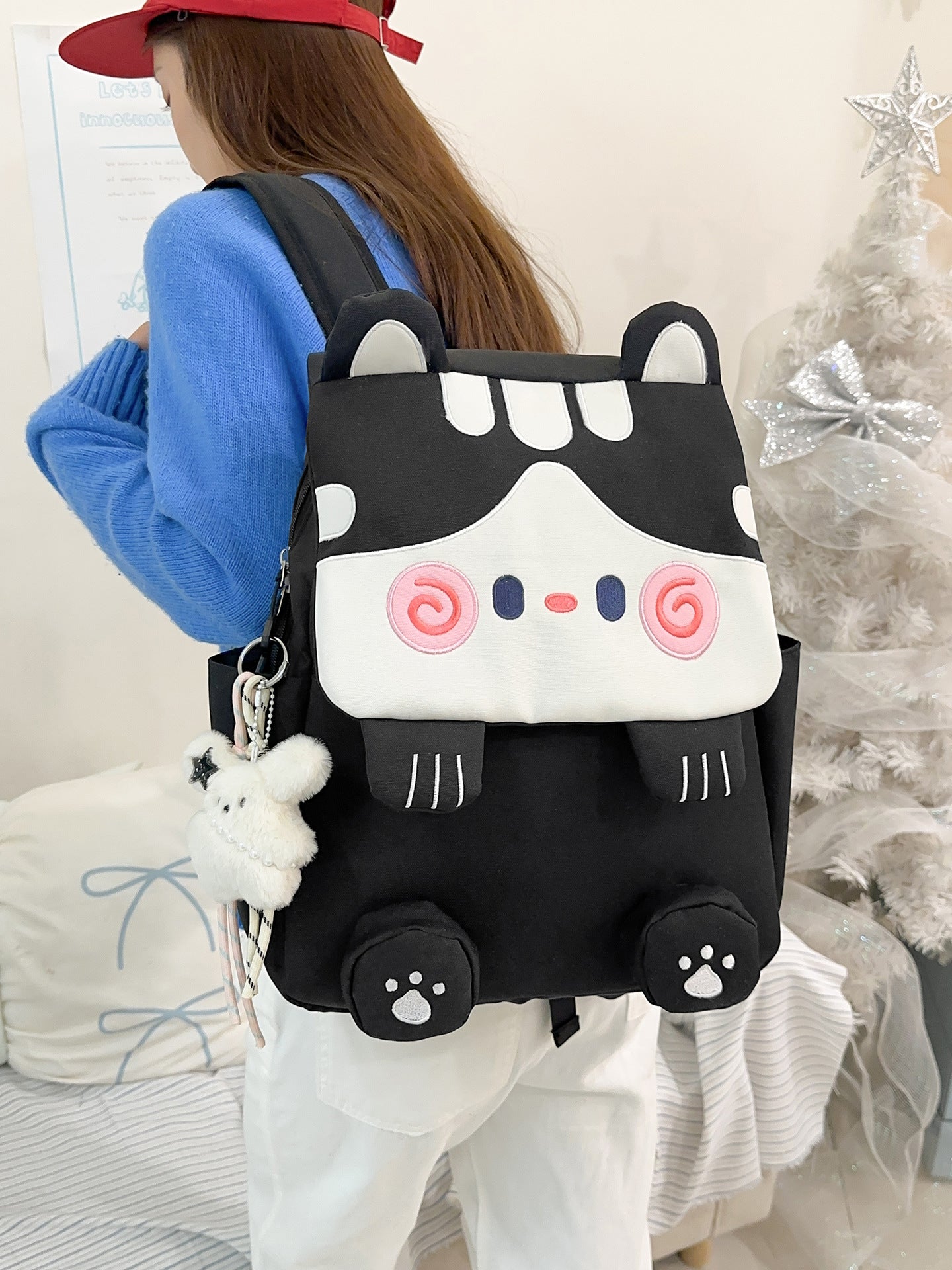 Cute Cartoon Cat Female Large Capacity Leisure Backpack