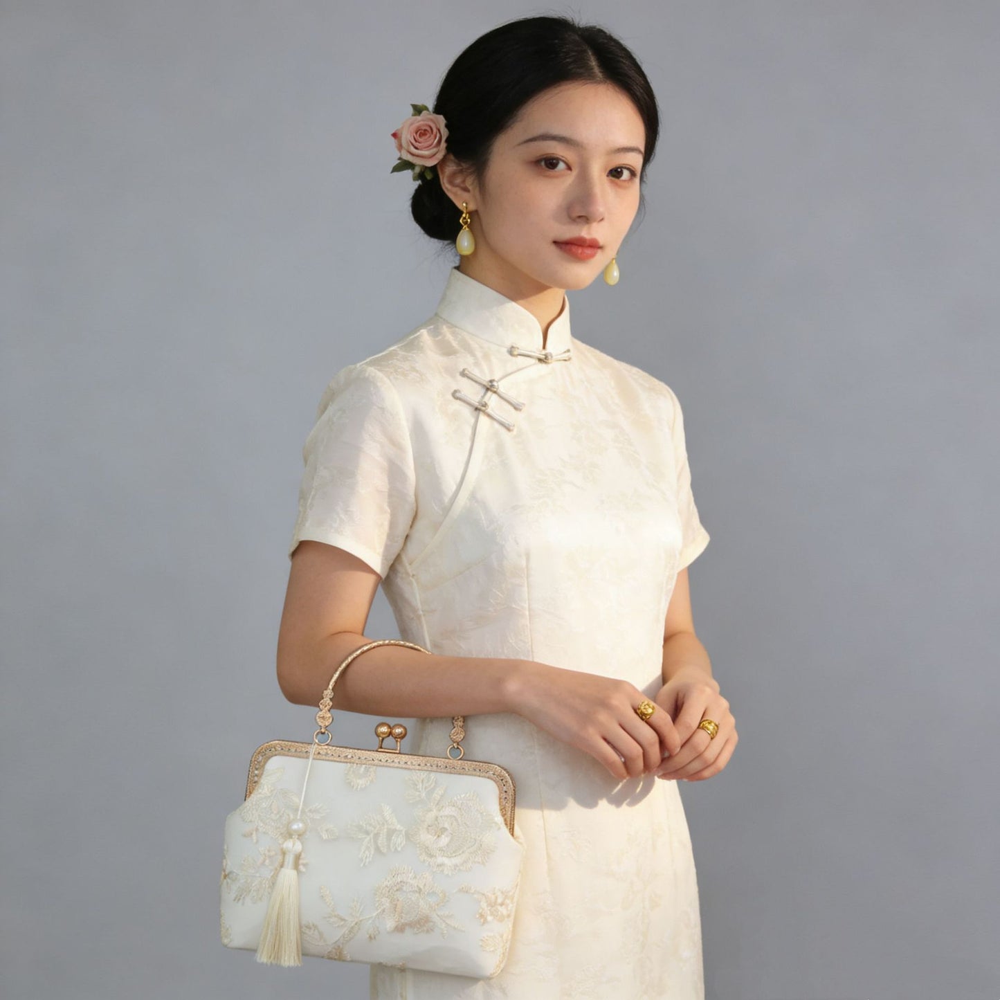 Women's Vintage Embroidery With Chinese Cheongsam For Purses