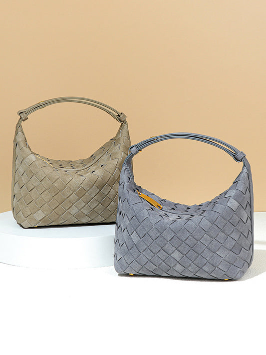 Women's Frosted Woven Hand Holding Niche Lunch Women's Shoulder Bag