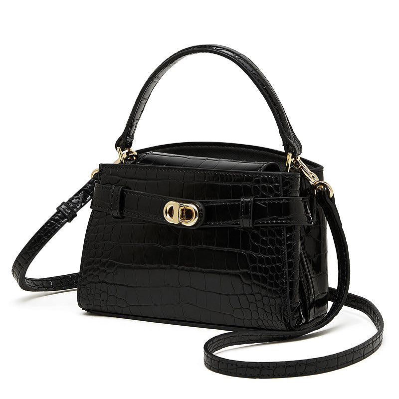 Women's Crocodile Pattern Cowhide Genuine Leather Simple Women's Messenger Bag