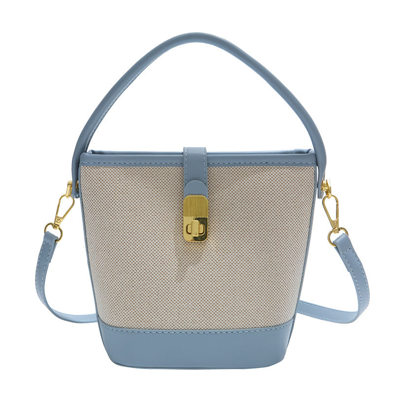Women's Niche Retro High-grade Versatile Stitching Bucket Bag