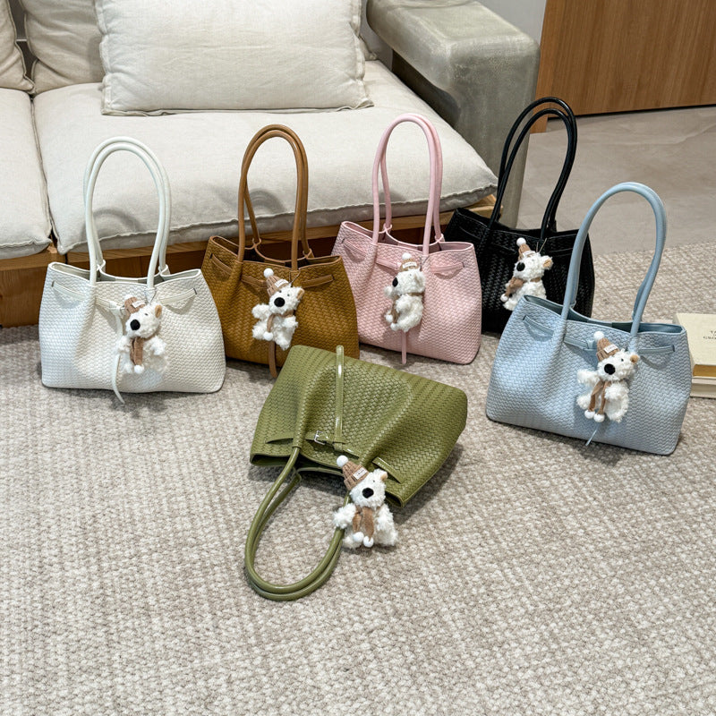 Women's Super Fire Woven Underarm Summer Portable Bucket Bags
