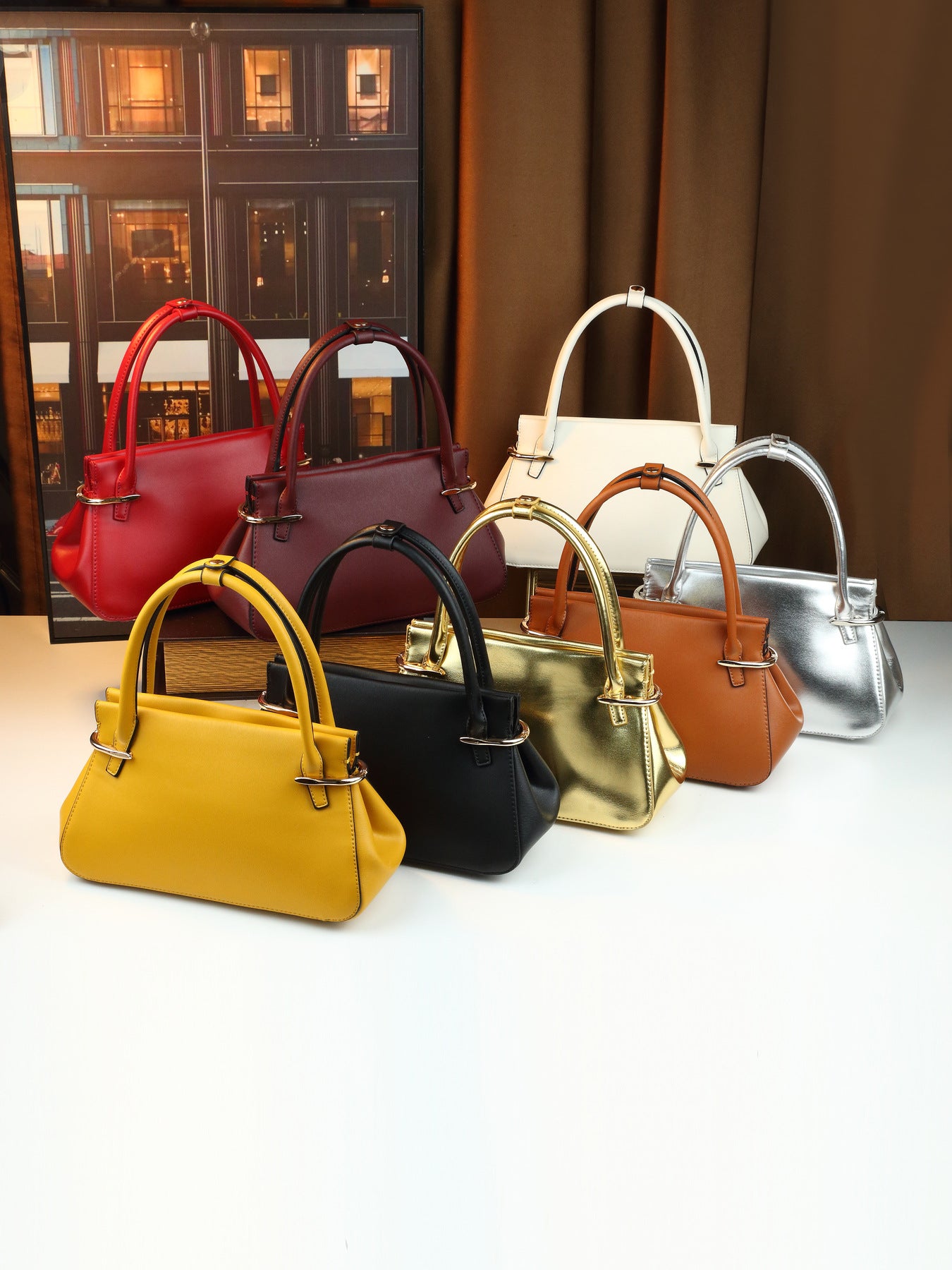 Women's Style Solid Color Pleated Portable Fashionable Women's Handbag
