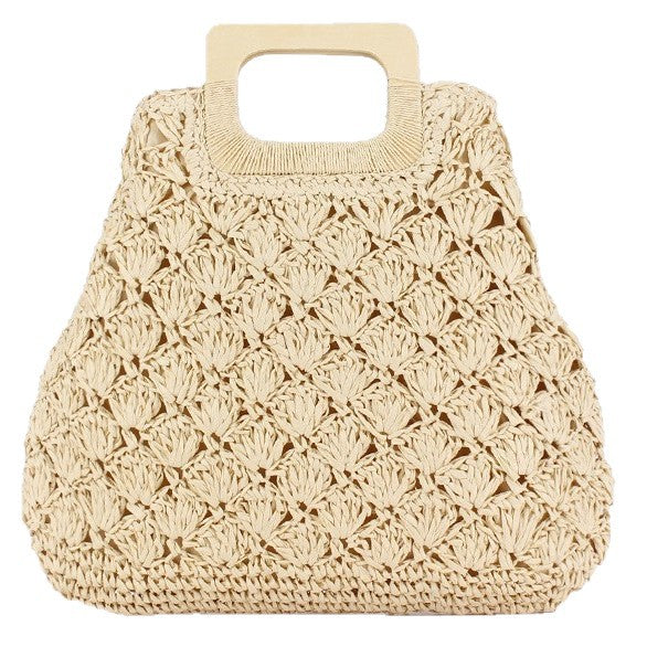 Women's Wooden Woven Handmade Summer Sea Beach Mori Style Women's Handbag