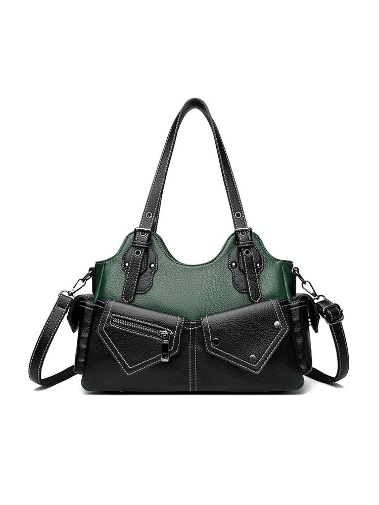 Summer Niche Design Retro Color Contrast Patchwork Women's Messenger Bag